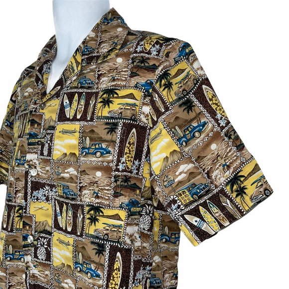 Le Fashion Vintage Car Surfboard Hawaiian Shirt M - Picture 5 of 10